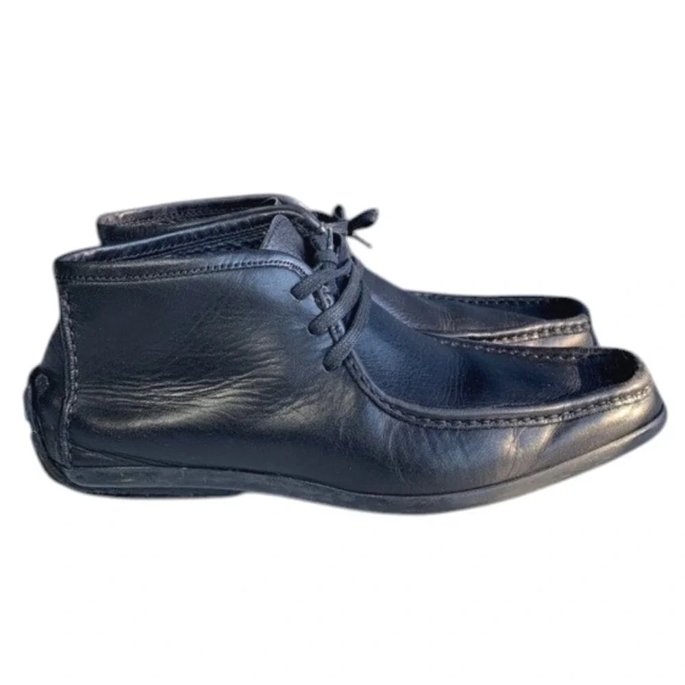 Gucci Chukka Driving Moccasin Boots Shoes Mens 7 Black Luxury Leather Italy